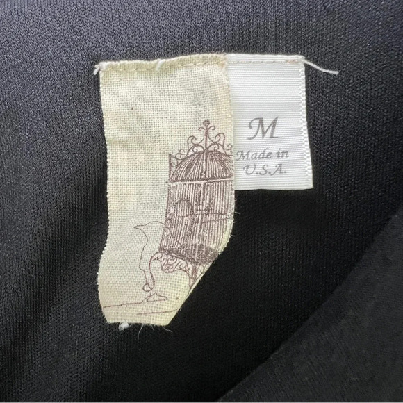 FRANCESCA'S Bird Cage Label Long Sleeve with Lace Black Lined Dress Size Medium - Picture 4 of 10